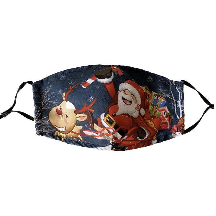 Christmas mask / face mask for children - Santa on a sleigh