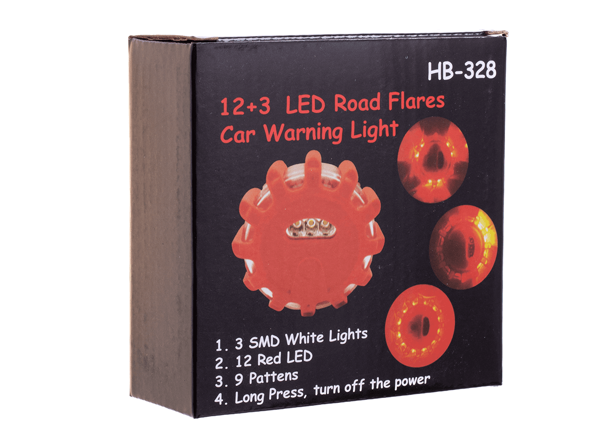 Lampa ostrzegawcza na magnes (na baterie) - pomarańczowa