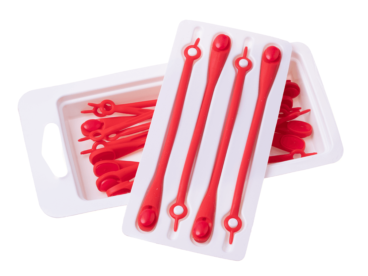 Silicone laces 14 pcs - red
