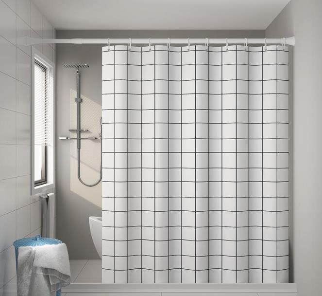 Zasłona prysznicowa (szer. 180cm x wys. 200cm) — wzór w kwadraty