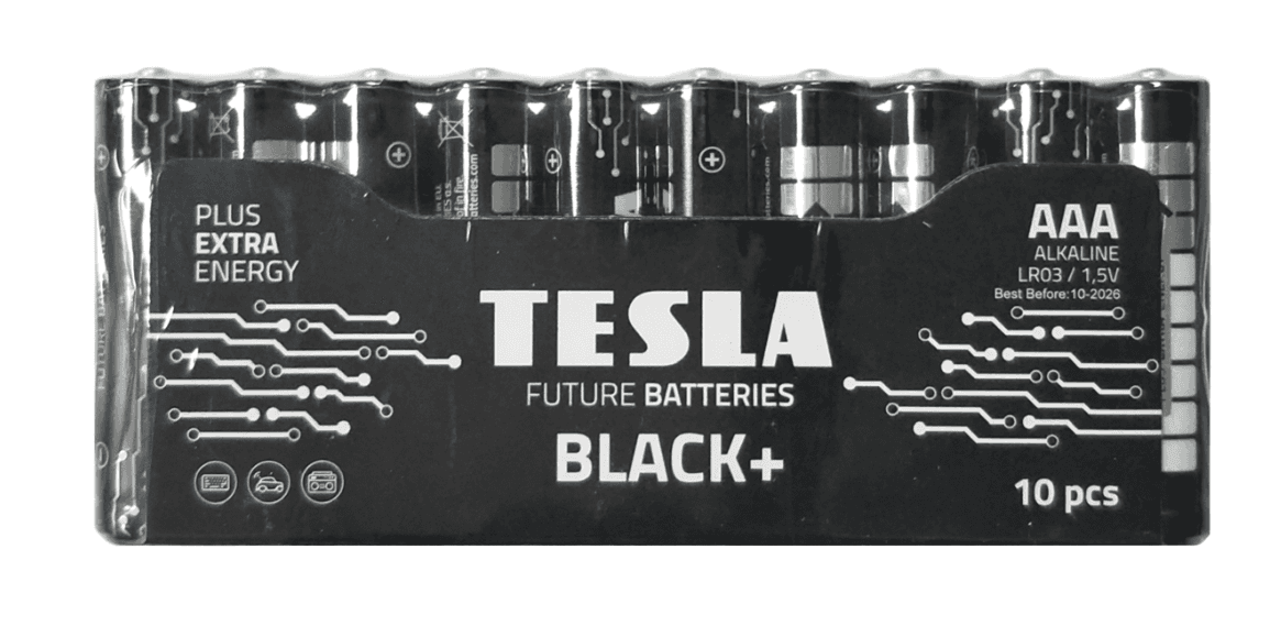 Alkaline battery TESLA BLACK+ LR03 F10 1.5V 10 PCS