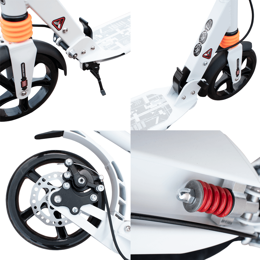 Scooter folding children and youth large wheels - white