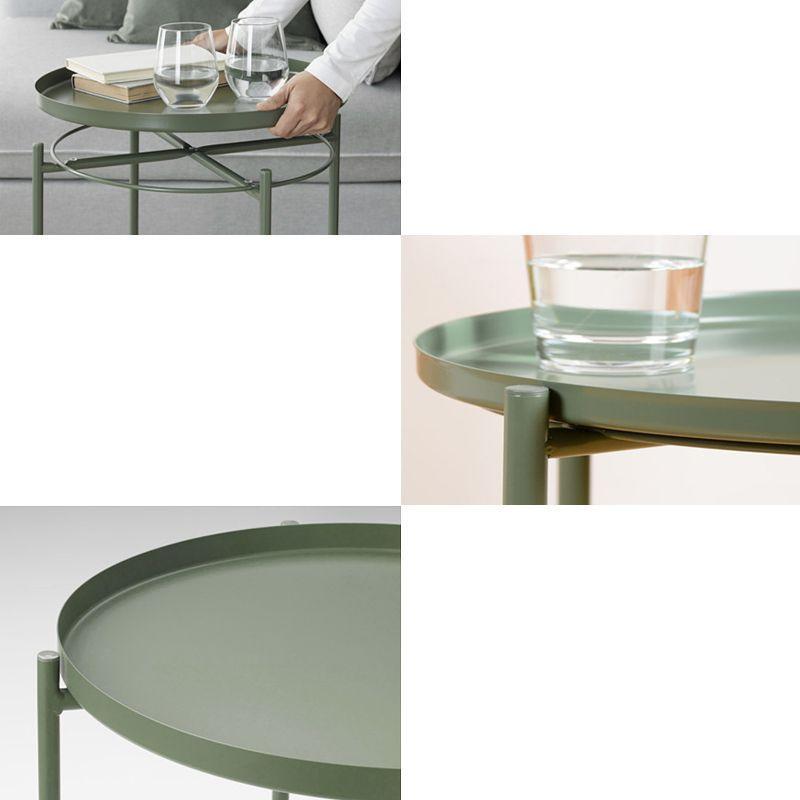 Round metal table Loft style - khaki