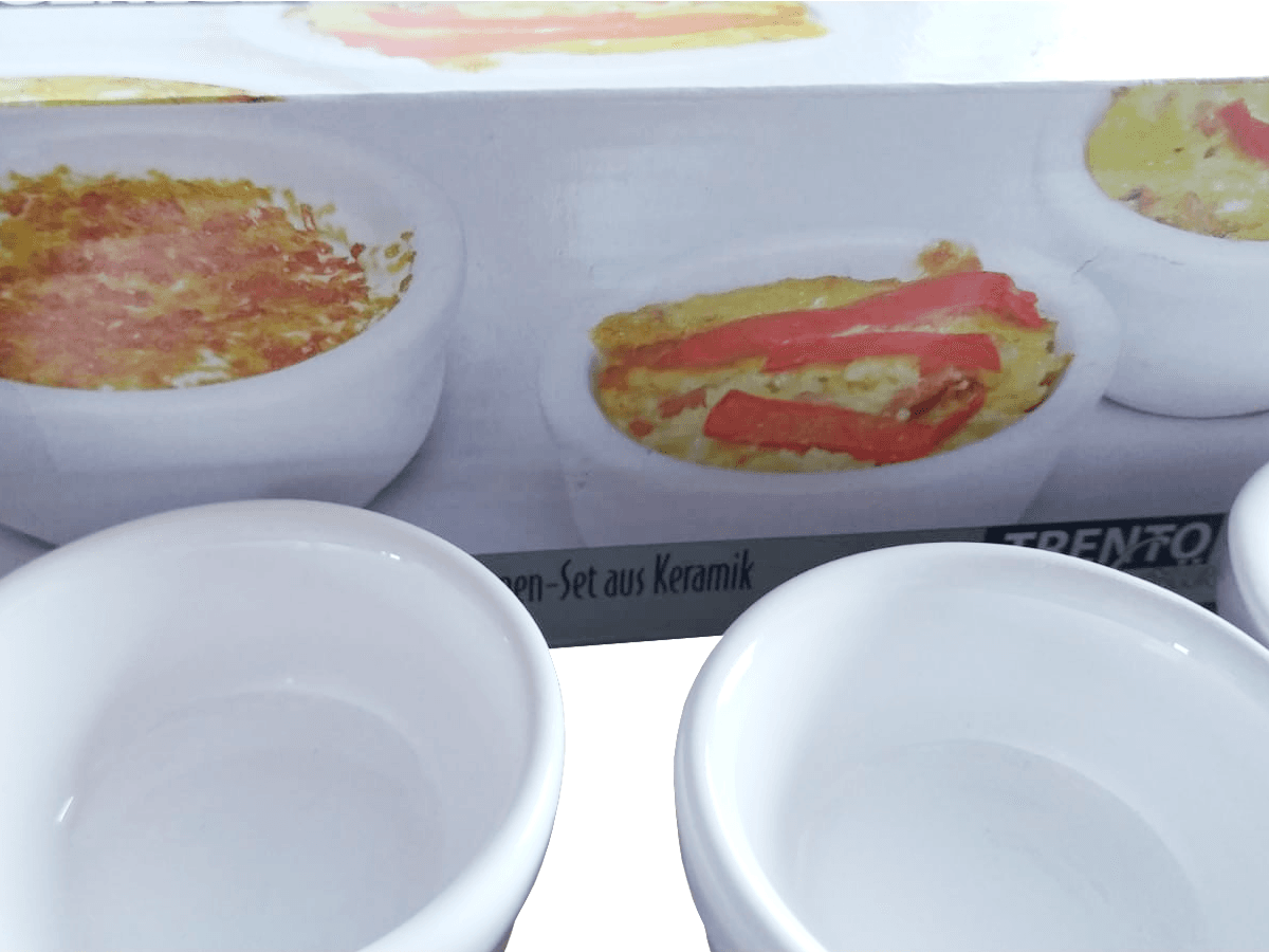 Kokilki ceramiczne do zapiekania, 3 sztuki, kolor biały