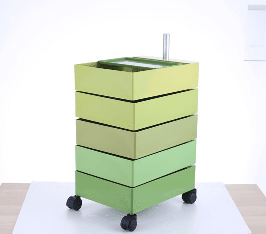 Office pedestal 360 / Handy cabinet on wheels with five drawers - green
