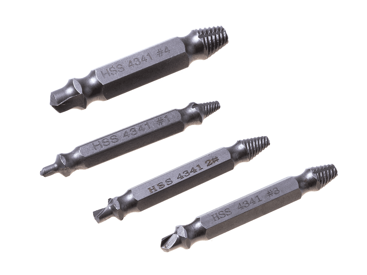Set of extractors for broken screws 4 pcs.