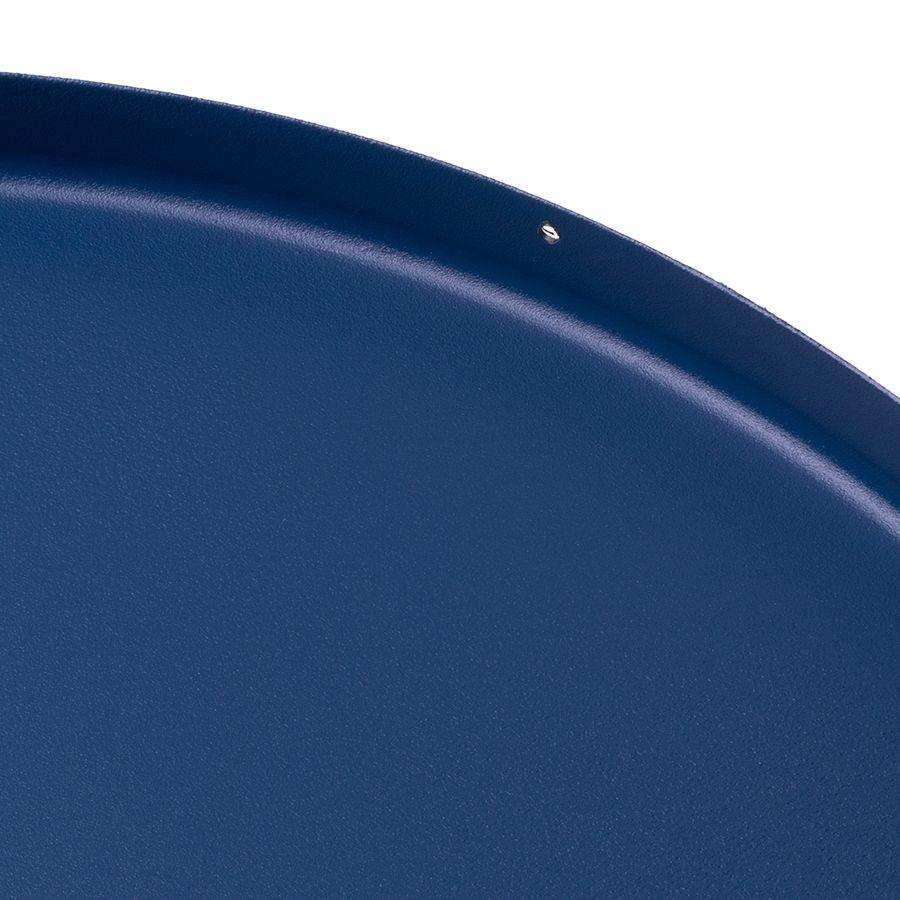 Round metal table Loft style - dark blue