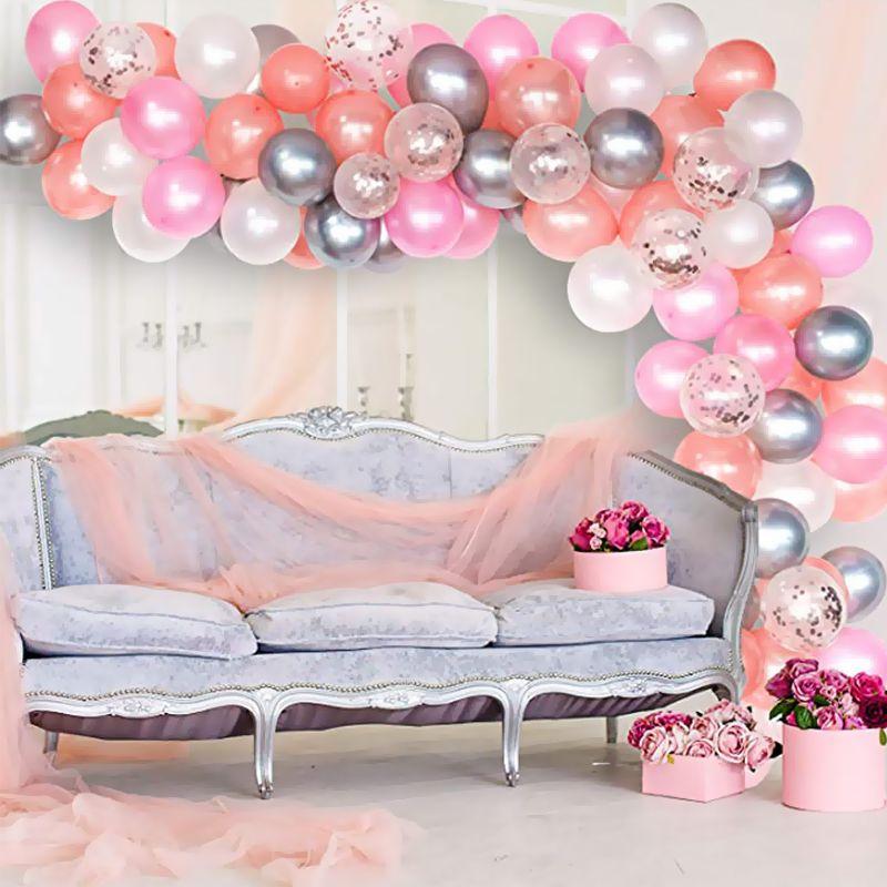 Balloon garland - white and pink