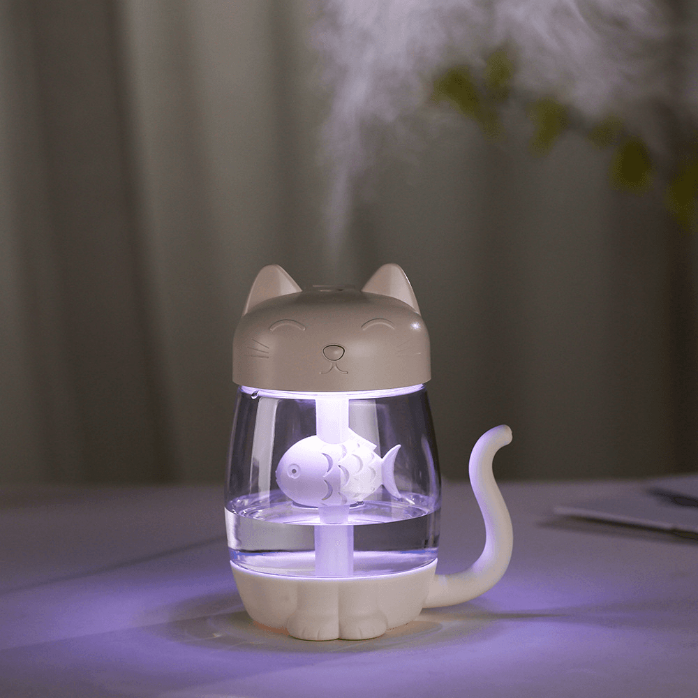 Kitty with fish air humidifier 3in1 ionizer - pink