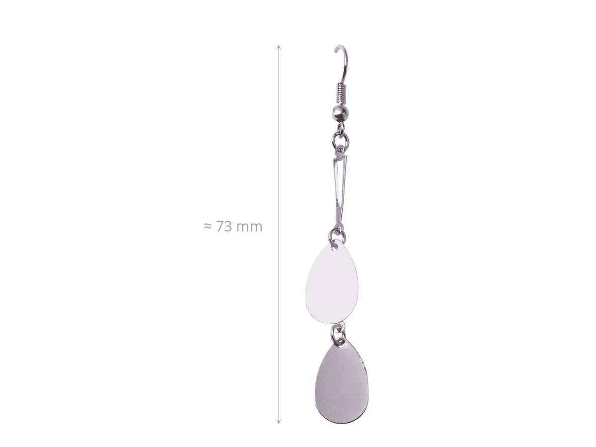 Earrings hanging teardrops silver