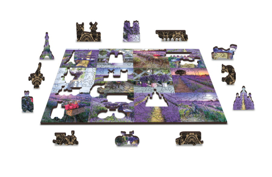 Drewniane Puzzle z figurkami – Lawendowa Francja rozm. M, 150 elementów
