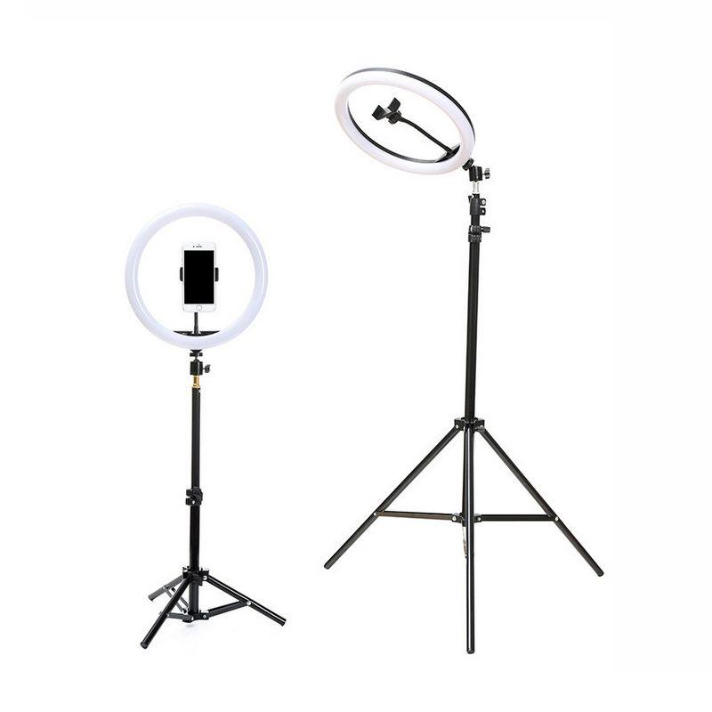 Tripod with LED ring light for recording videos, make-up