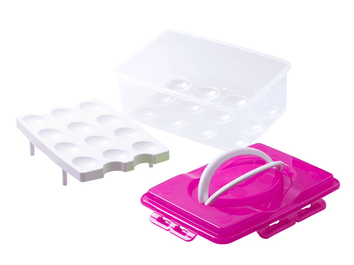 Container Egg box for fridge for 24 pcs - pink