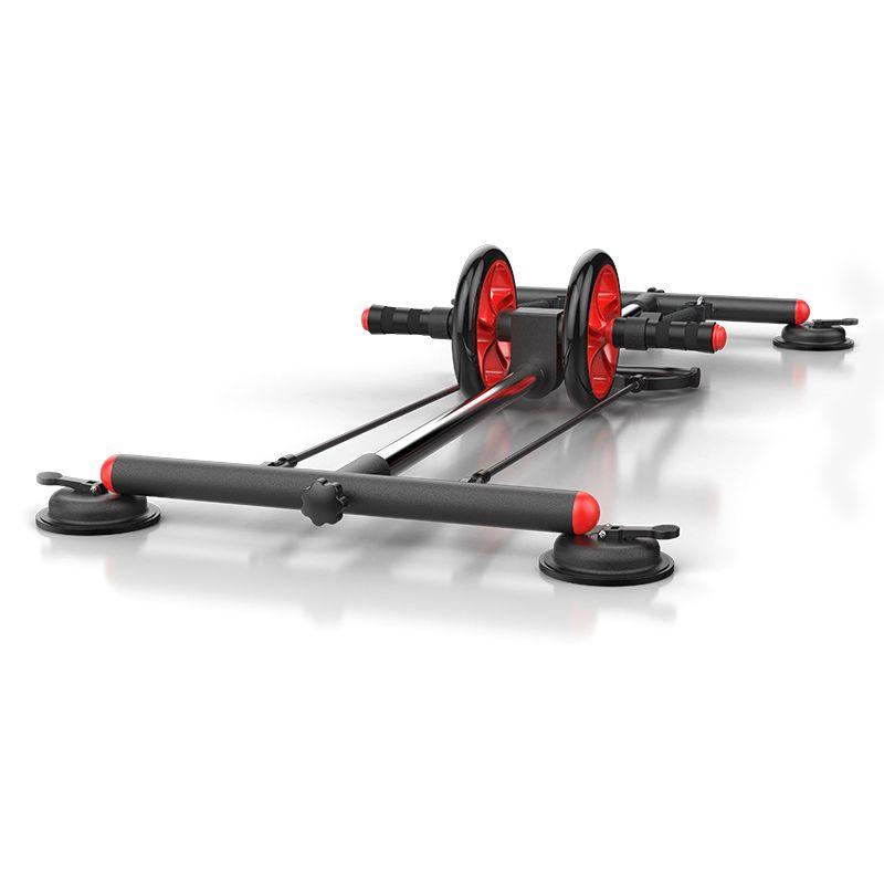 Roller with a base for exercising the abdominal muscles - black