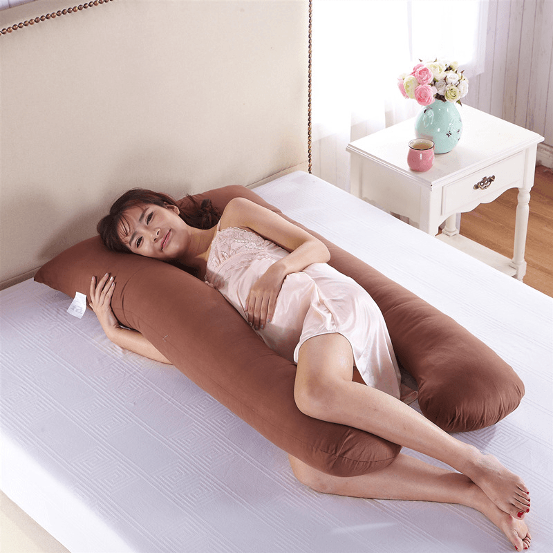 Poduszka do spania dla kobiet w ciąży, ciążowa duża - beżowa
