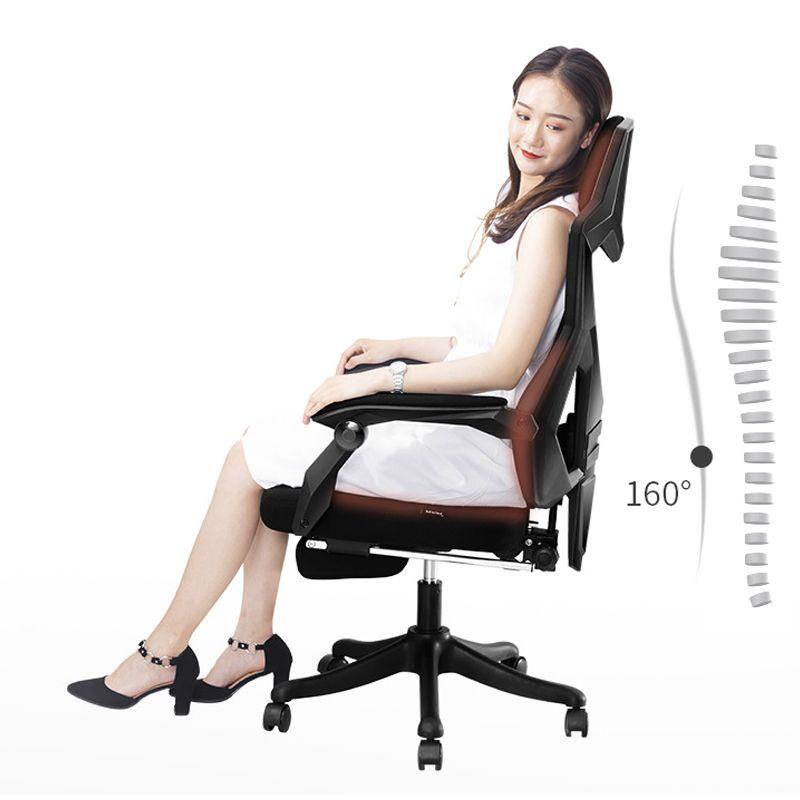 Swivel office chair with headrest and footrest - black