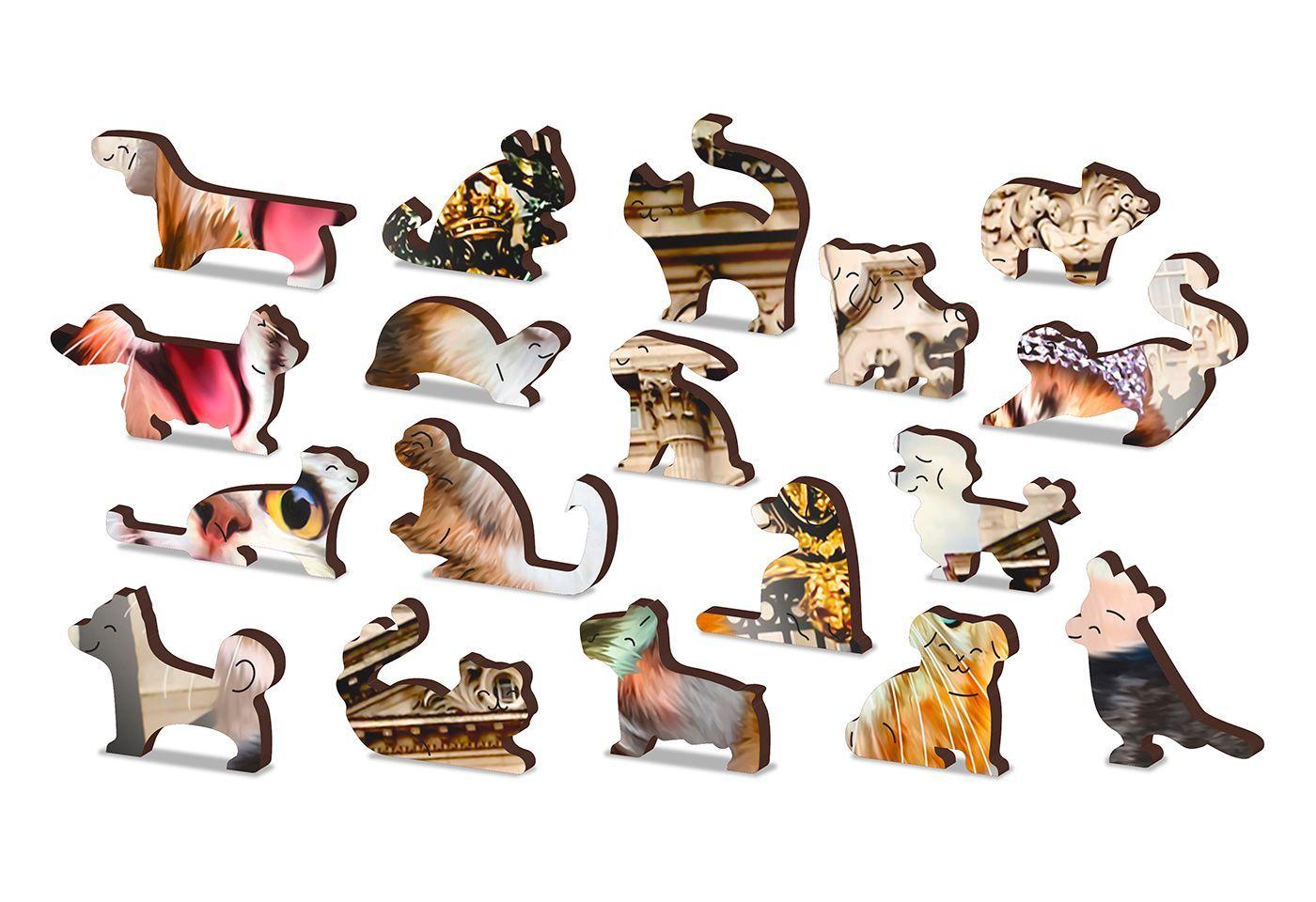 Drewniane Puzzle z figurkami – Kotki w Londynie rozm. M, 200 elementów
