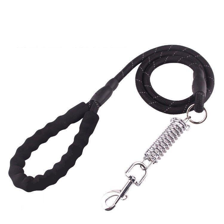 Lanyard with shock absorber - black