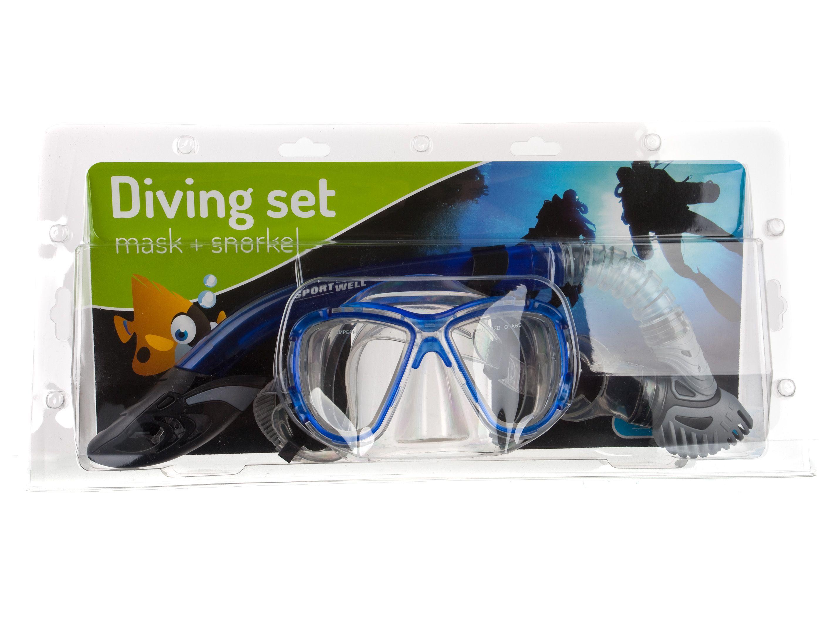 Komplet do nurkowania senior SportWell, materiał: TPR, temperowane szkło, dzielony