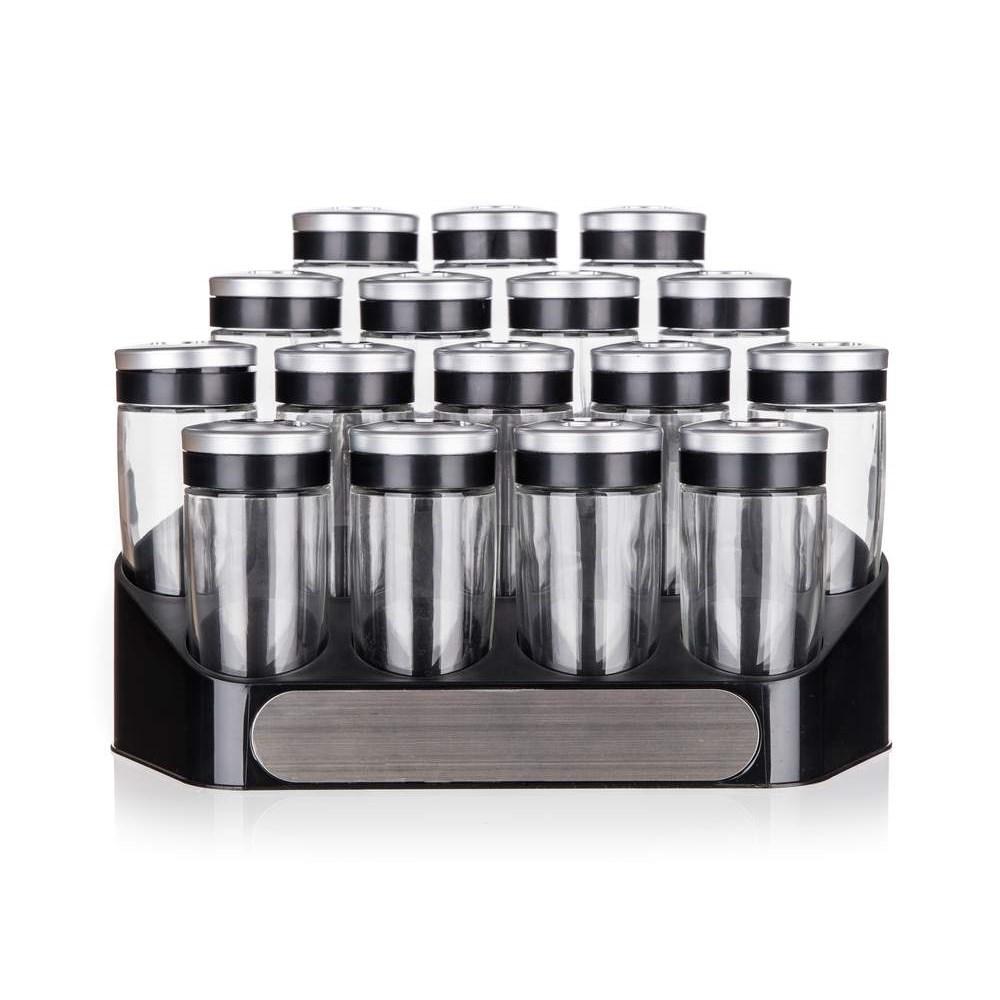 Set of spice containers Altima 17 pcs, black