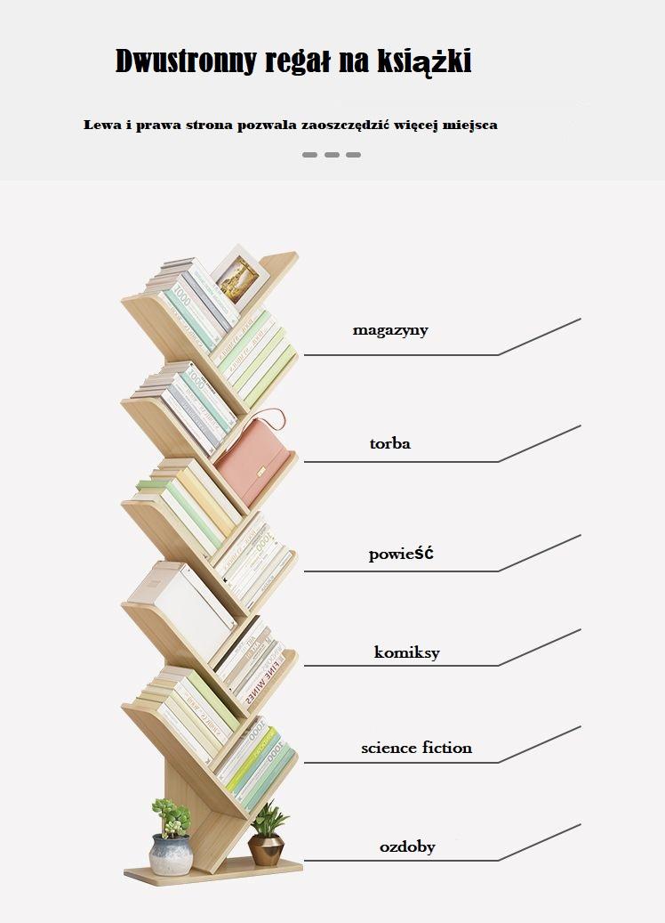 Bookcase, tree-shaped 5-tier bookcase