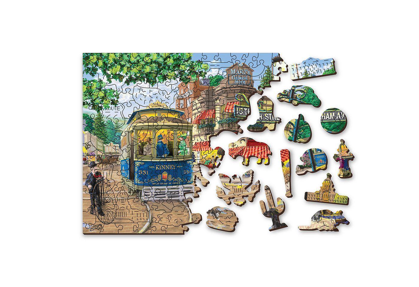 Drewniane Puzzle z figurkami – Wiktoriańska ulica rozm. XL, 1010 elementów