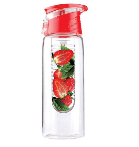 Bidon butelka na wodę z pojemnikiem na owoce - czerwony