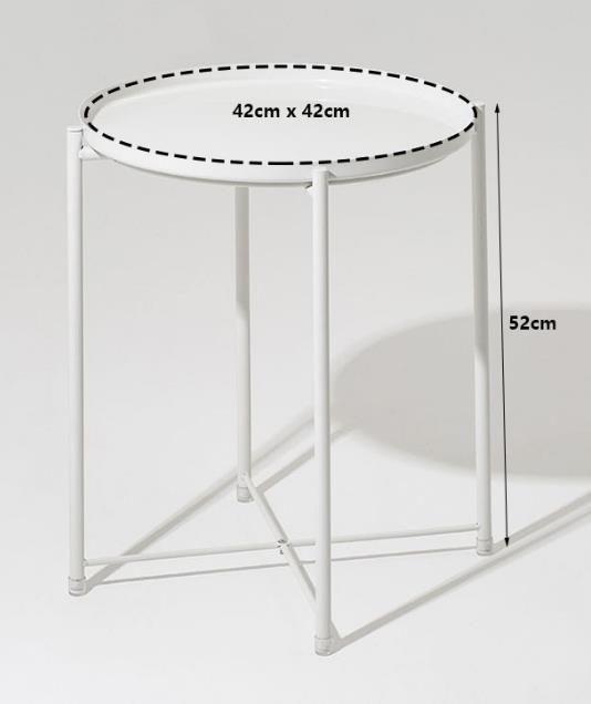 Round metal table Loft style - white
