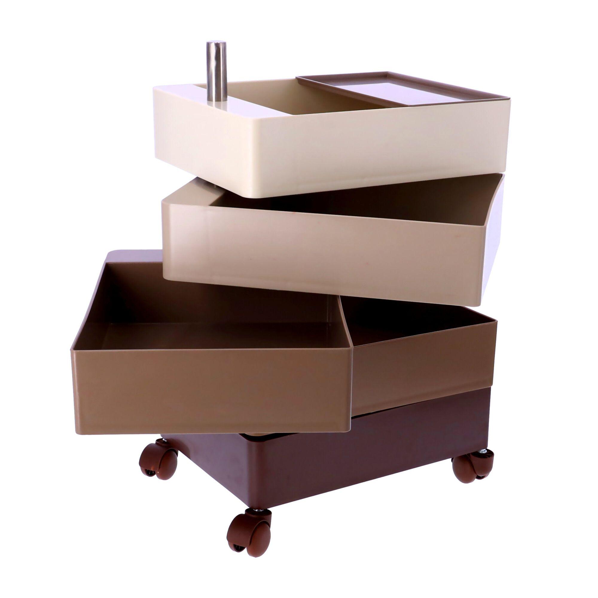 Kontenerek biurowy 360 / Poręczna szafka na kółkach z pięcioma szufladami - brązowy