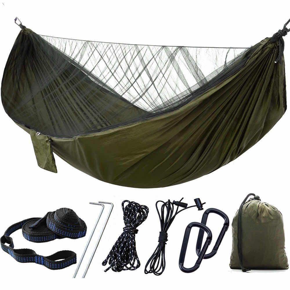 Garden picnic hammock outdoor survival mosquito net - khaki