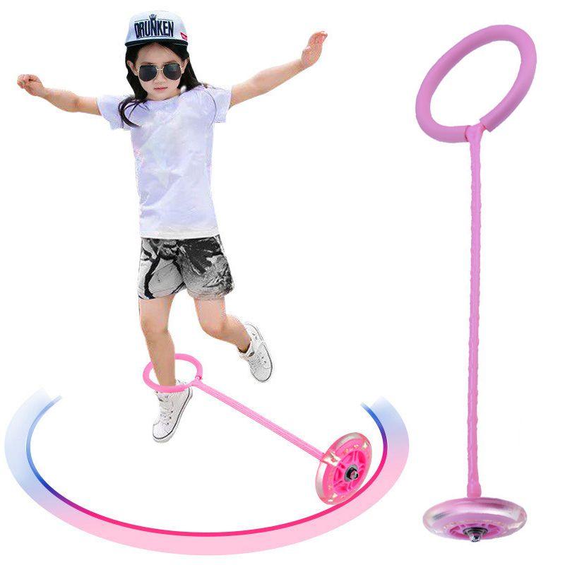 Hula Hoop Skip Rope for Leg for Children with LED Lights, pink