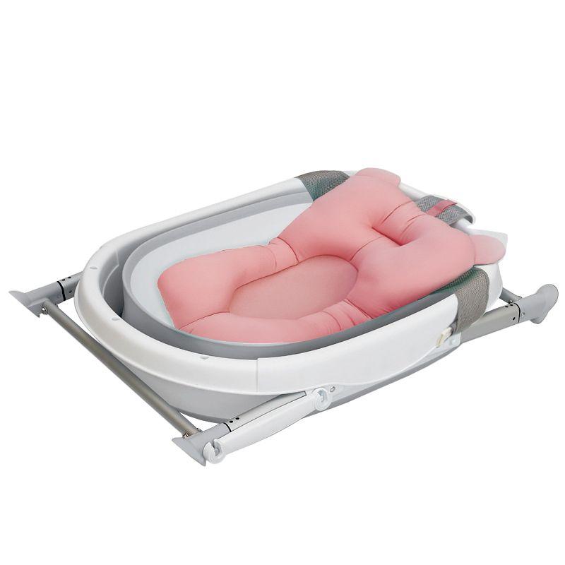 Baby folding bath tub with a pillow in color pink - grey