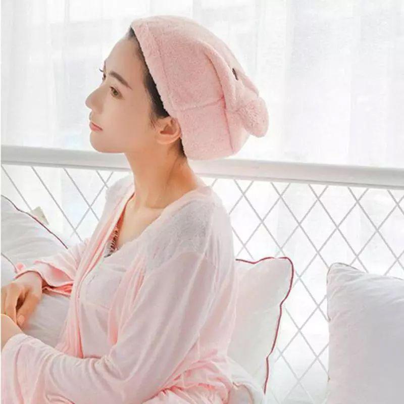 Quick-drying hair towel 4in1 - pink