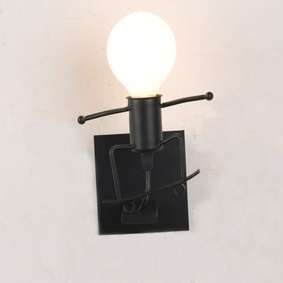 Nástěnné svítidlo / Single Loft nástěnné svítidlo - černé, typ IV