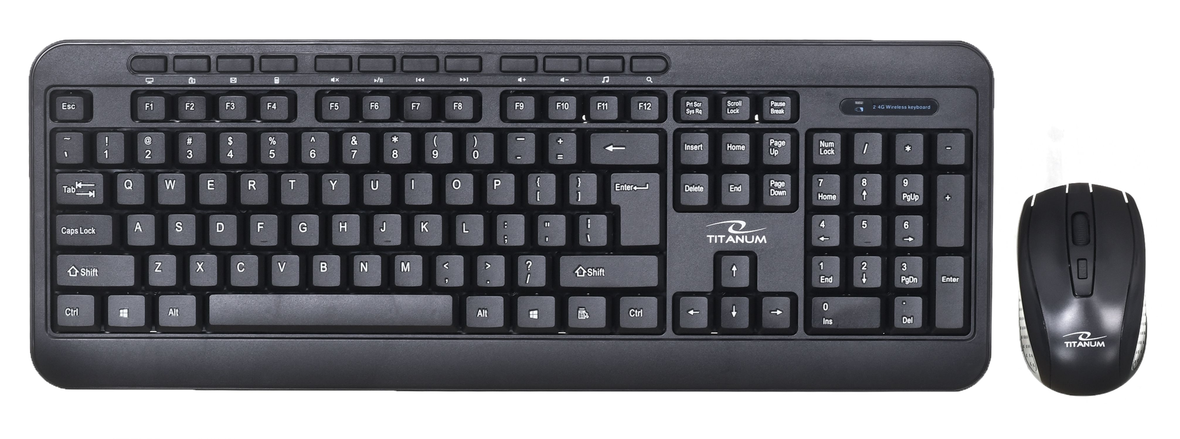 TITANIUM TK109 Bezdrátová sada - USB klávesnice + myš Černá od ninex.cz