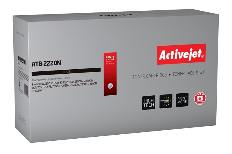 Toner Activejet ATB-2220N pro tiskárnu Brother; výměna Brother TN-2220/TN-2010; Nejvyšší; 2600 stran; Černá od ninex.cz