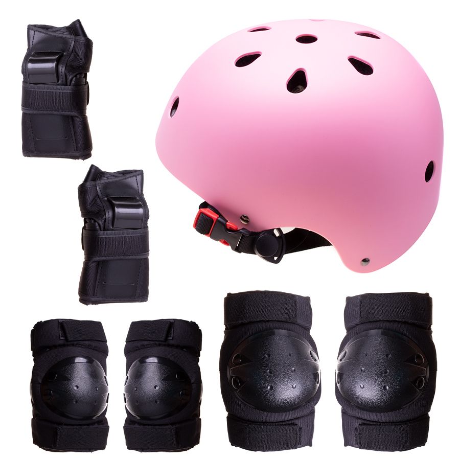 Chrániče helmy + na kolečkách - skateboardech - kolech - růžové a černé, velikost S. od ninex.cz