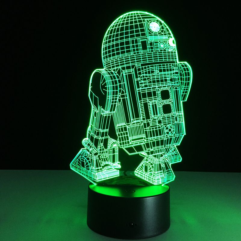 3D LED noční světlo „Star Wars - R2D2“ Hologram + pilot od ninex.cz 