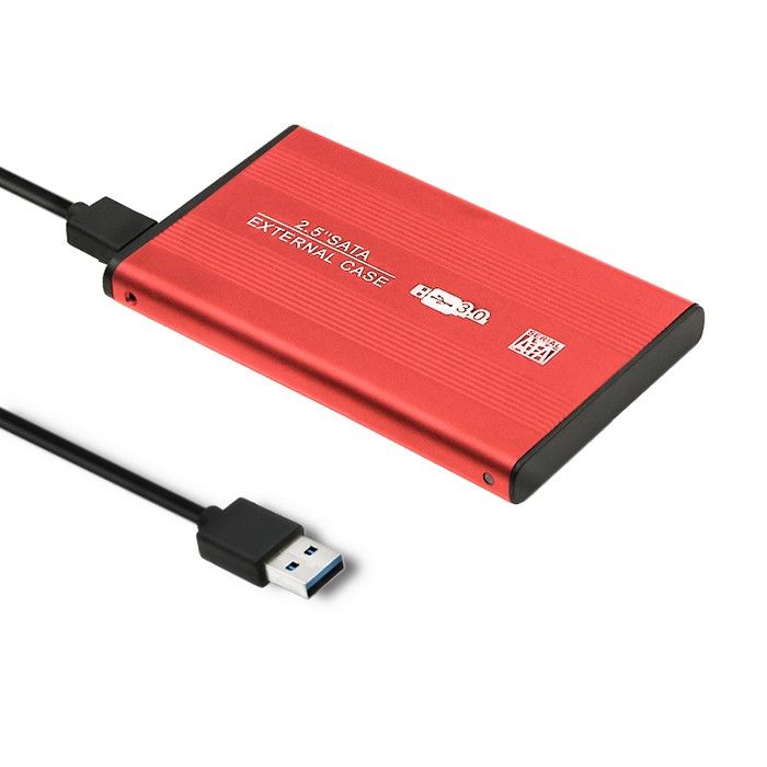 Qoltec 51860 Pouzdro na externí pevný disk HDD/SSD 2,5'' SATA3 | USB 3.0 | Červené od ninex.cz