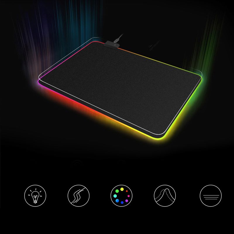 Herní podložka pod myš a klávesnice pro hráče RGB LED rozměr 25x35cm od domeshop.cz