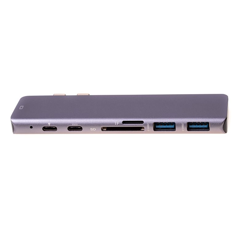Adaptér 7v1 HUB USB-C HDMI 4K SD Macbook Pro / Air - Grey od domeshop.cz