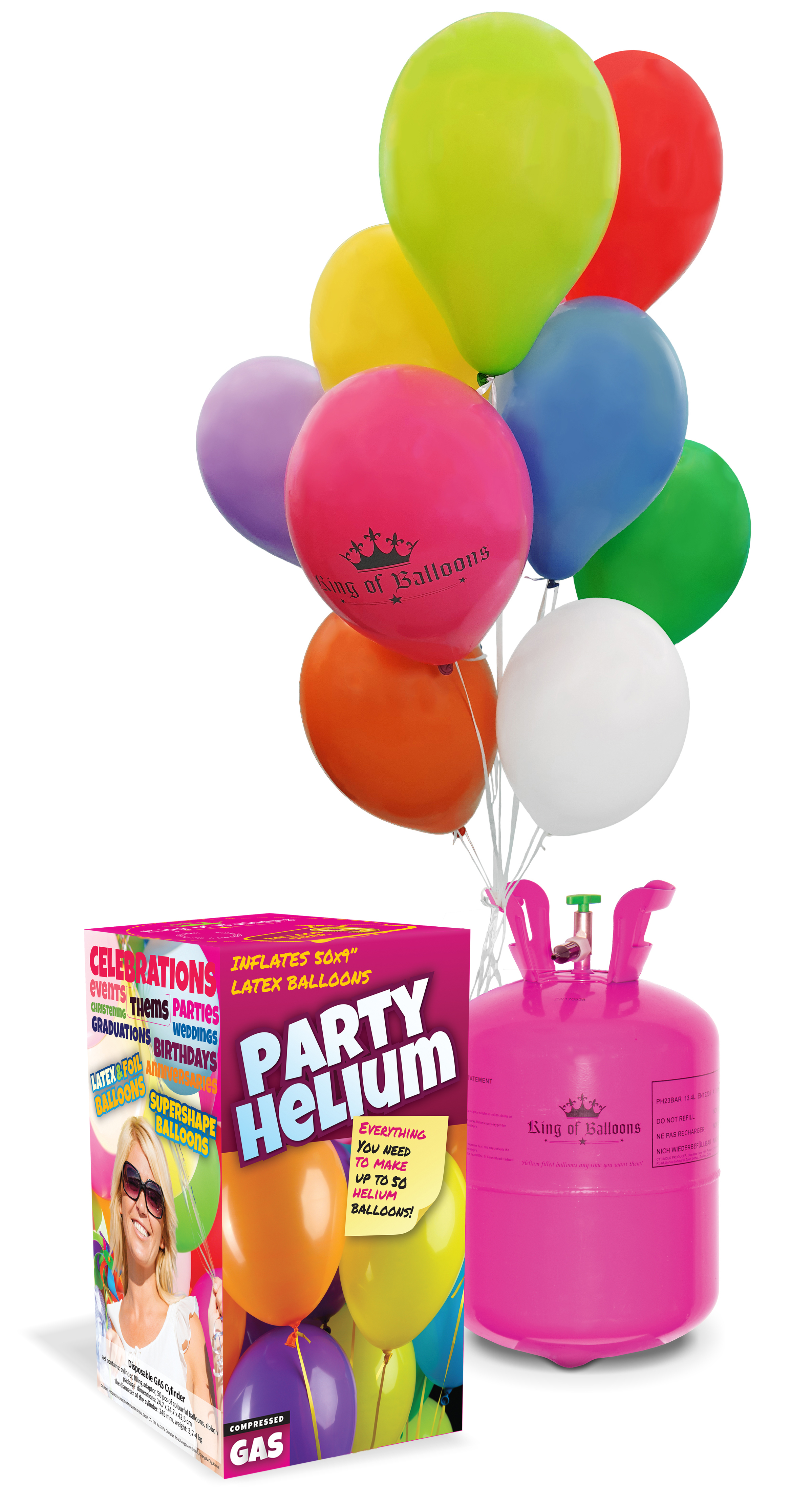 Helium nádrž na 50 balónků + balónky + stuha od ninex.cz