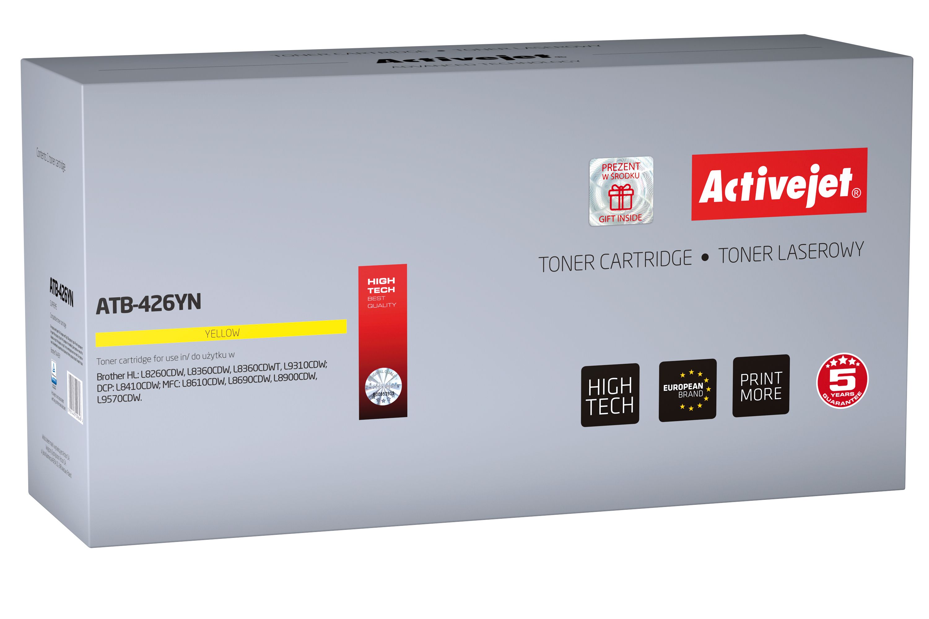Activejet ATB-426YN toner for Brother printer; Brother TN-426Y replacement; Supreme; 6500 pages; yellow