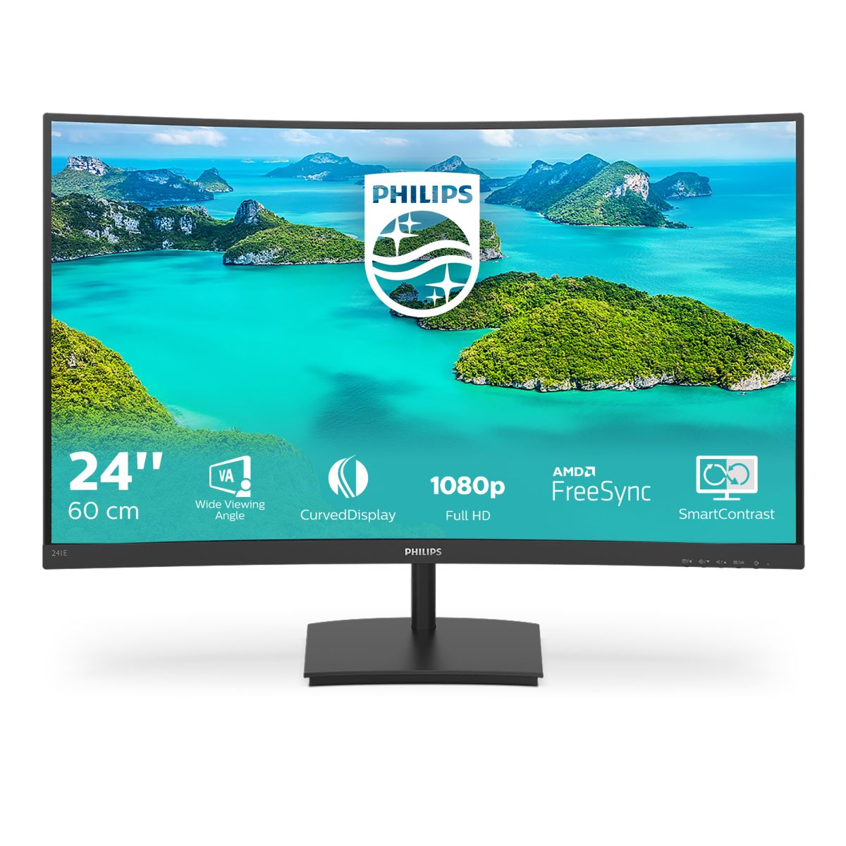 Počítačový monitor Philips E Line 241E1SCA/00 59,9 cm (23,6") 1920 x 1080 pixelů Full HD LCD černý od ninex.cz