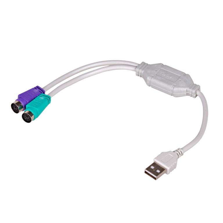 Akyga AK-AD-15 PS/2 kabel 0,25 m 2x 6-p Mini-DIN USB A Bílá od ninex.cz