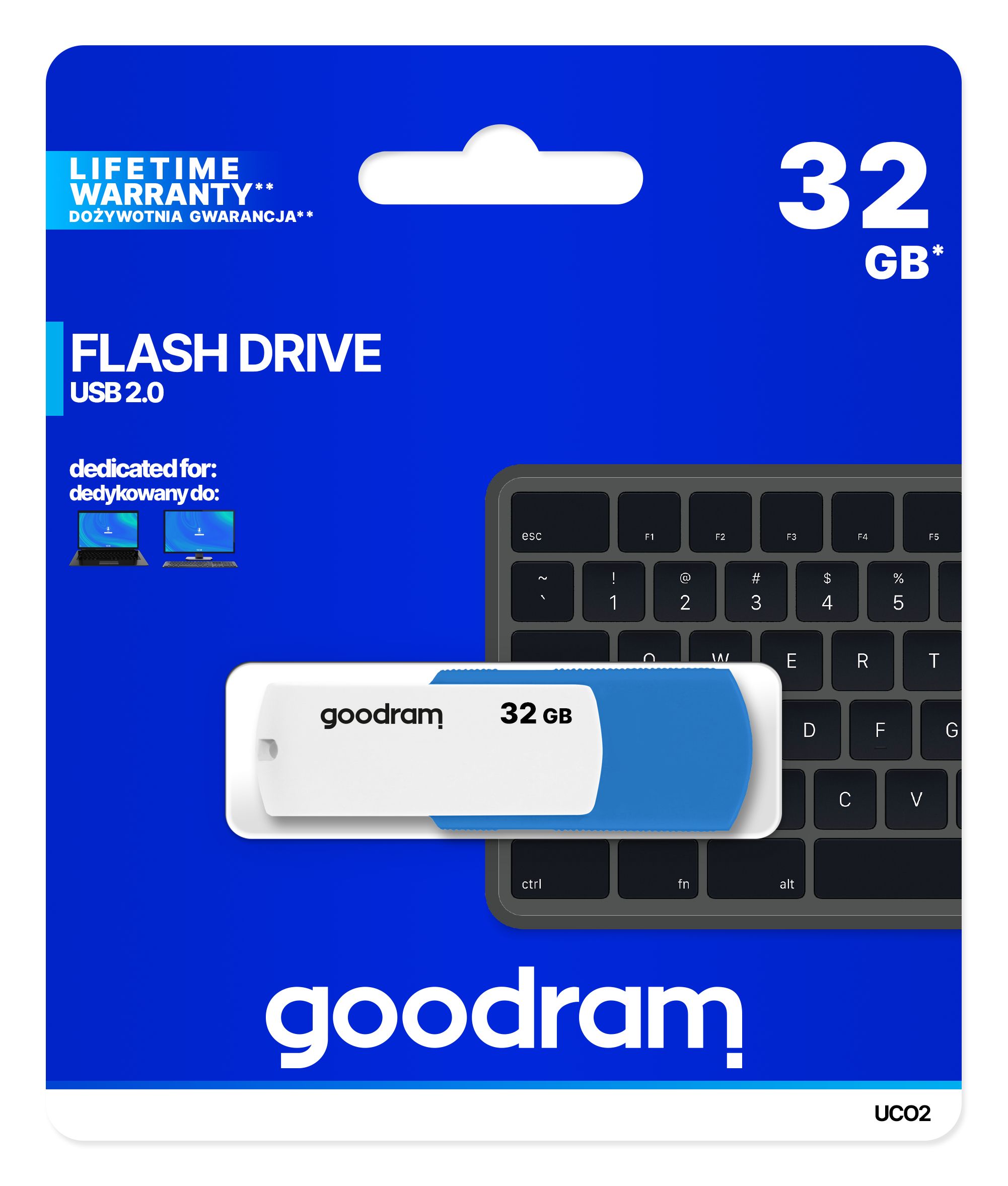 USB flash disk Goodram UCO2 32 GB USB Type-A 2.0 modrá, bílá od ninex.cz