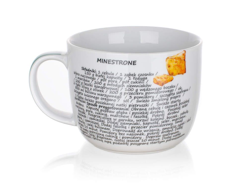 Polévkový pohár s nápisem Minestrone, 730ml od domeshop.cz