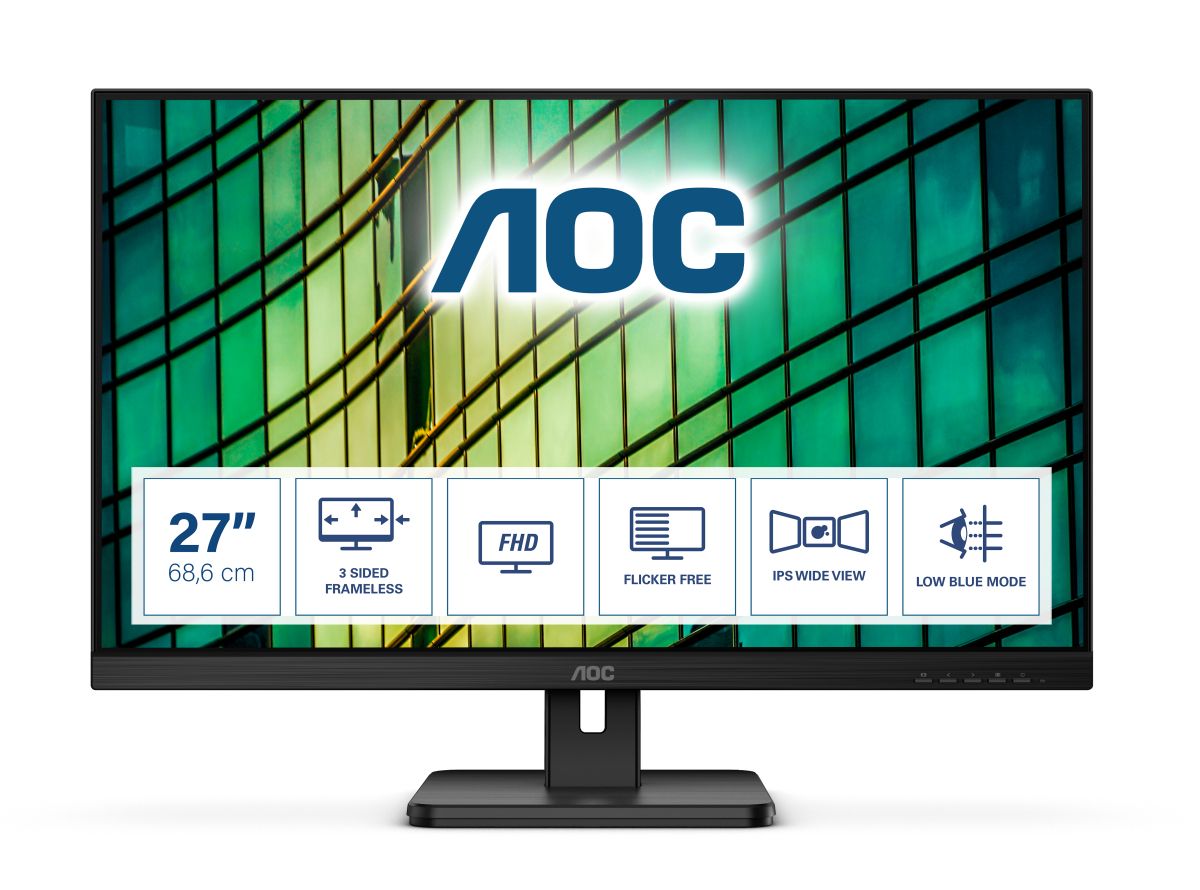 Počítačový monitor AOC E2 27E2QAE 68,6 cm (27") 1920 x 1080 pixelů Full HD LCD černý od ninex.cz
