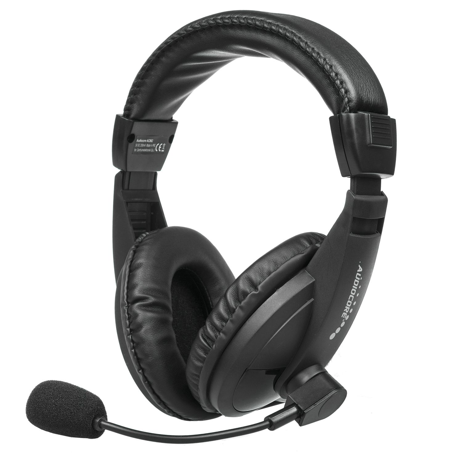 Audiocore AC862 on-ear plug & play USB sluchátka s mikrofonem, kabel 1,5m od ninex.cz