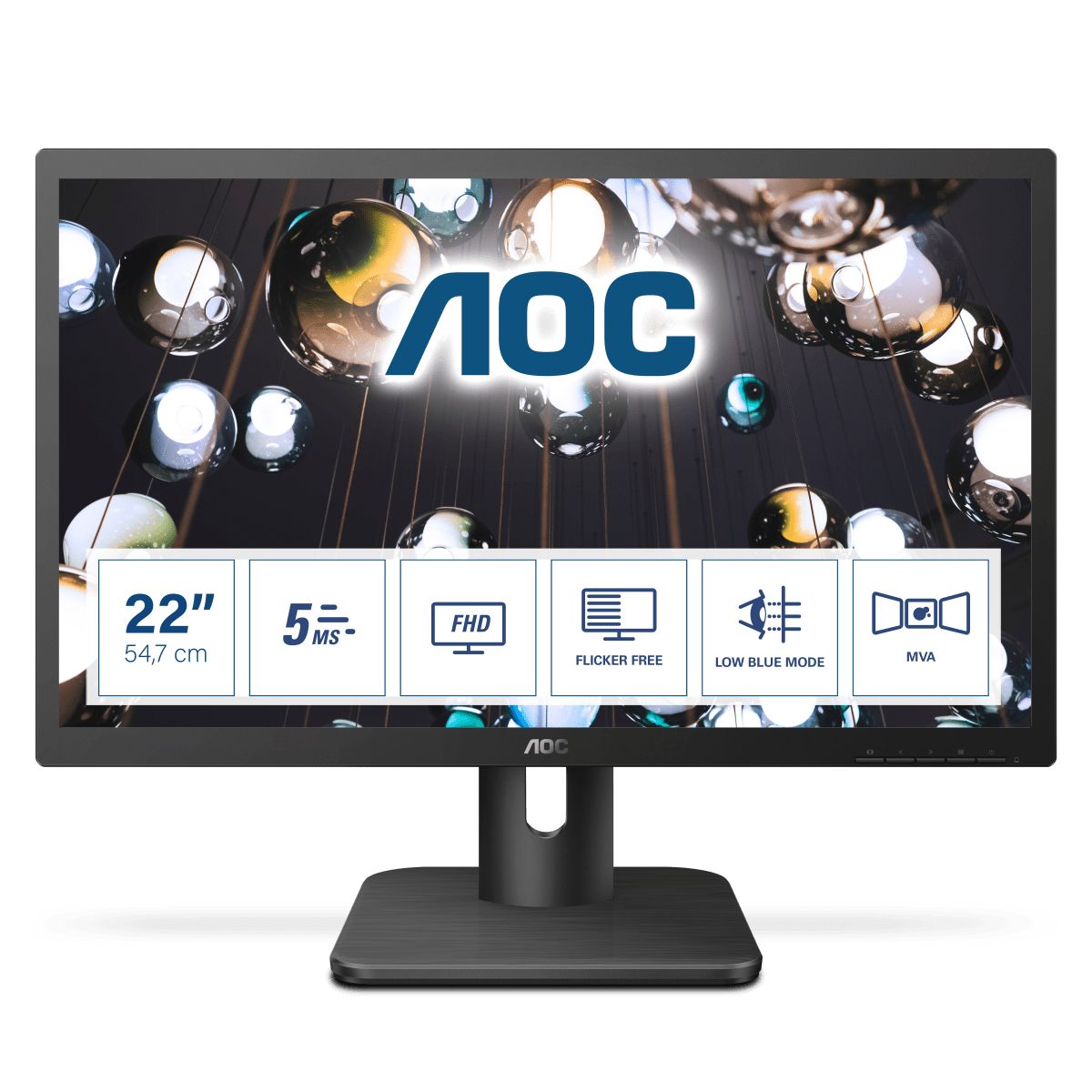 Počítačový monitor AOC E1 22E1Q 54,6 cm (21,5") 1920 x 1080 pixelů Full HD LED černý od ninex.cz